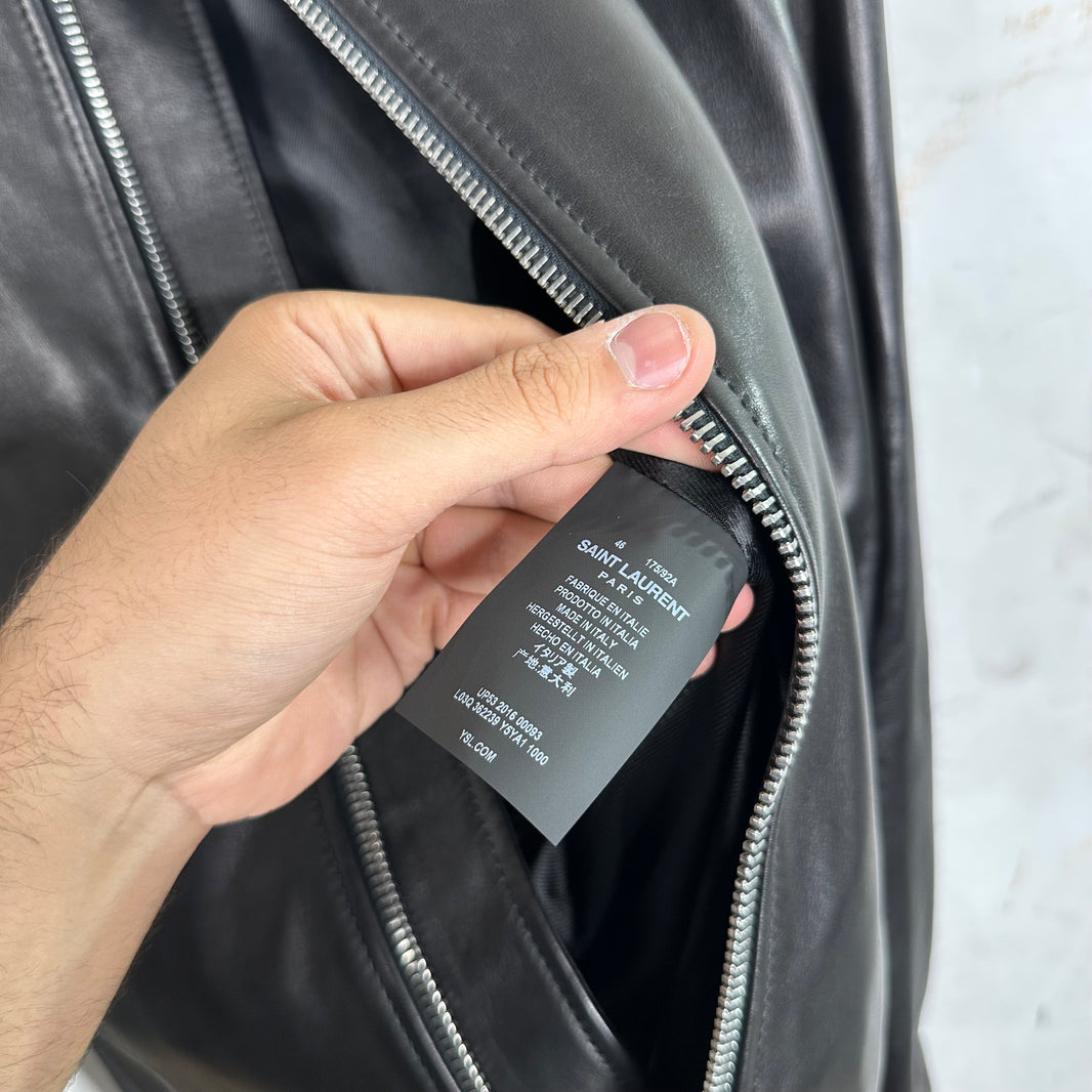 Saint Laurent Leather Cafe Racer Jacket