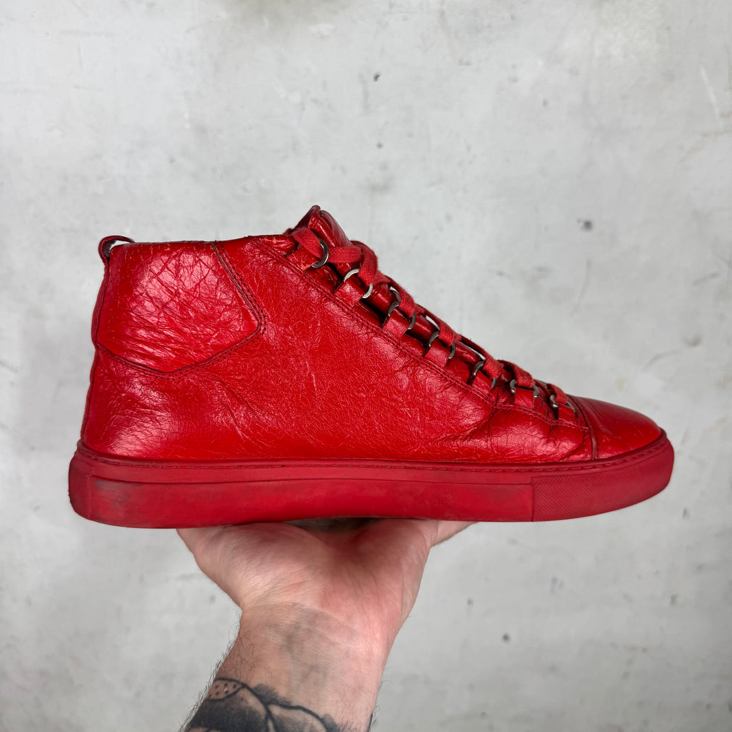 Balenciaga Red Leather Arenas
