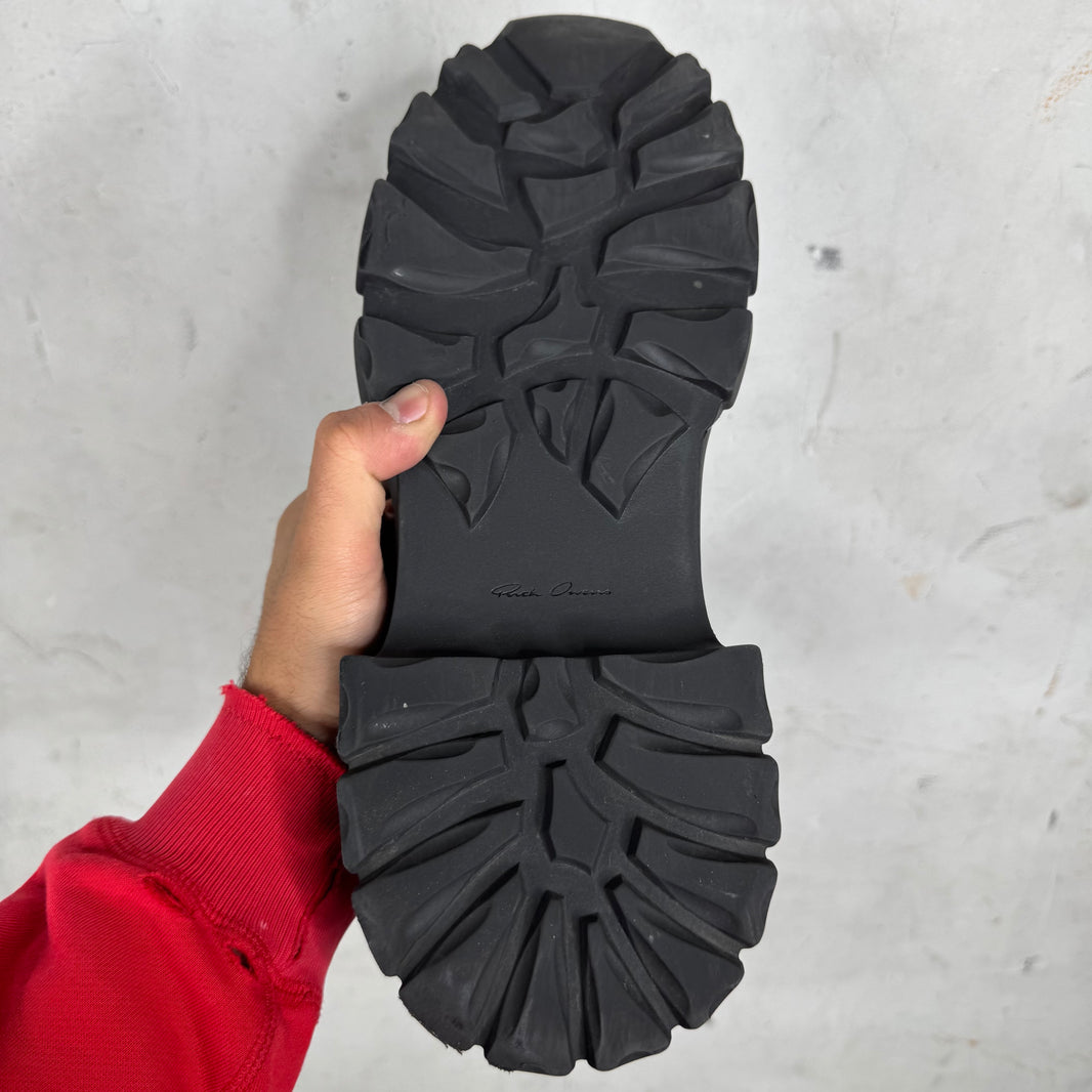 Rick Owens Triple Black Jumbo Lace Tractor Boots