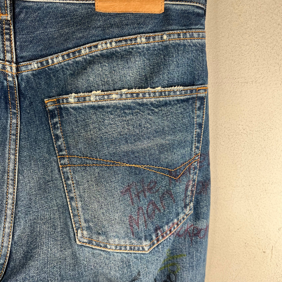 Balenciaga Dark Wash Scribble Jeans