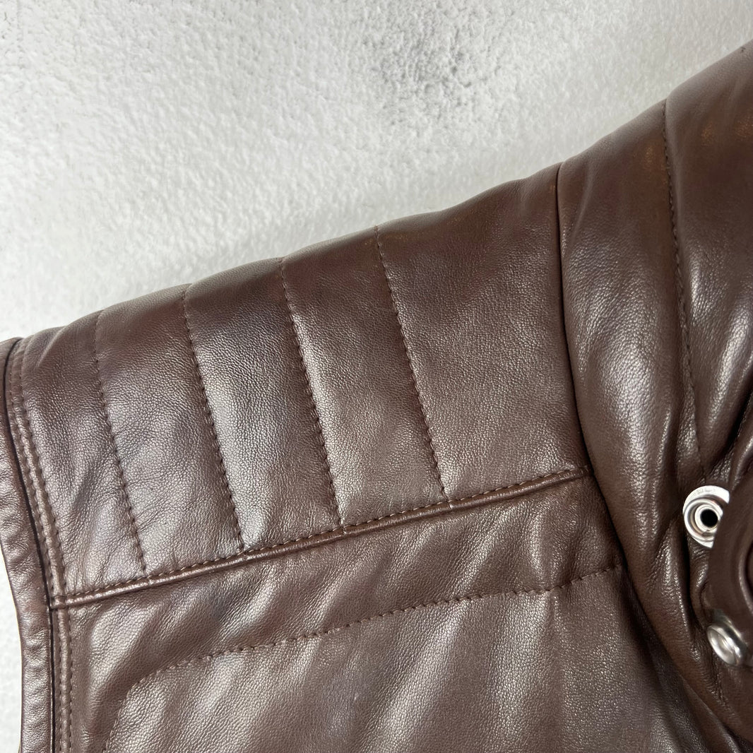 Ralph Lauren Lambskin Leather Puffer Vest