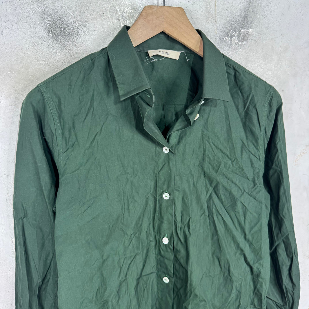 Celine Cotton Green Shirt