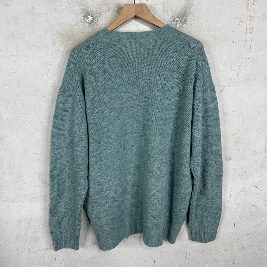 Auralee Wool/Mohair Blue Knit Sweater