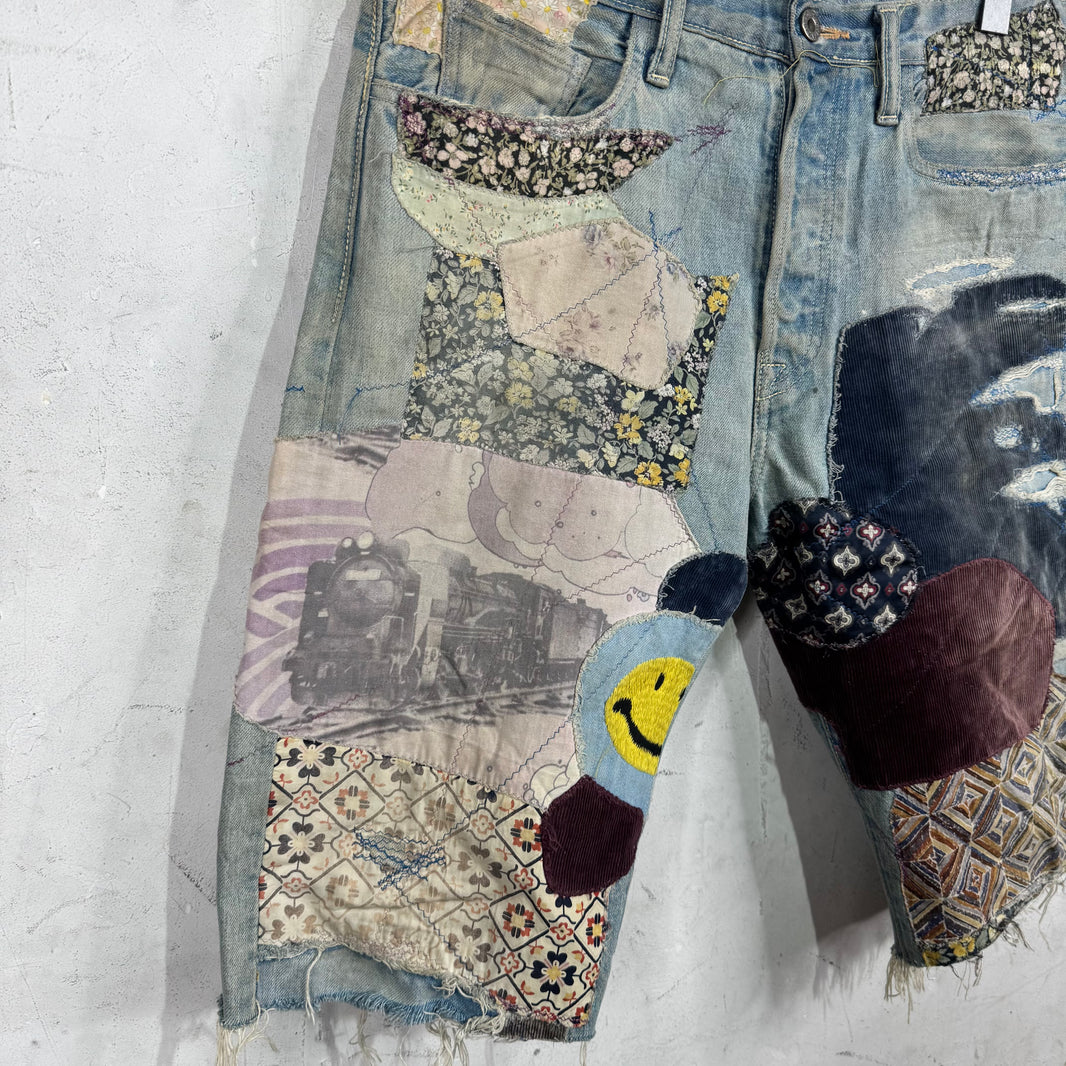 Kapital Patchwork Cutoff Jorts