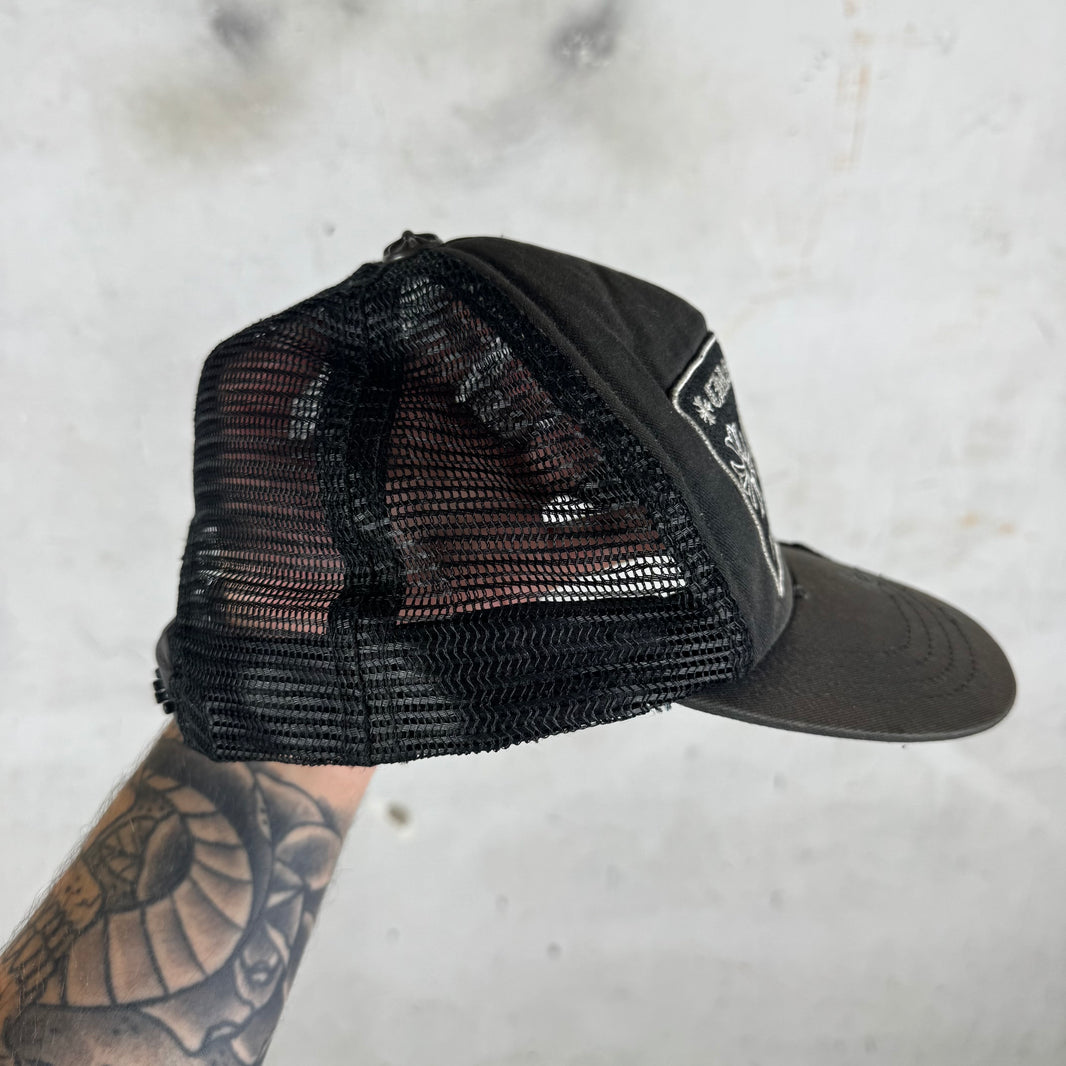 Chrome Hearts Smoked Distressed Trucker Hat