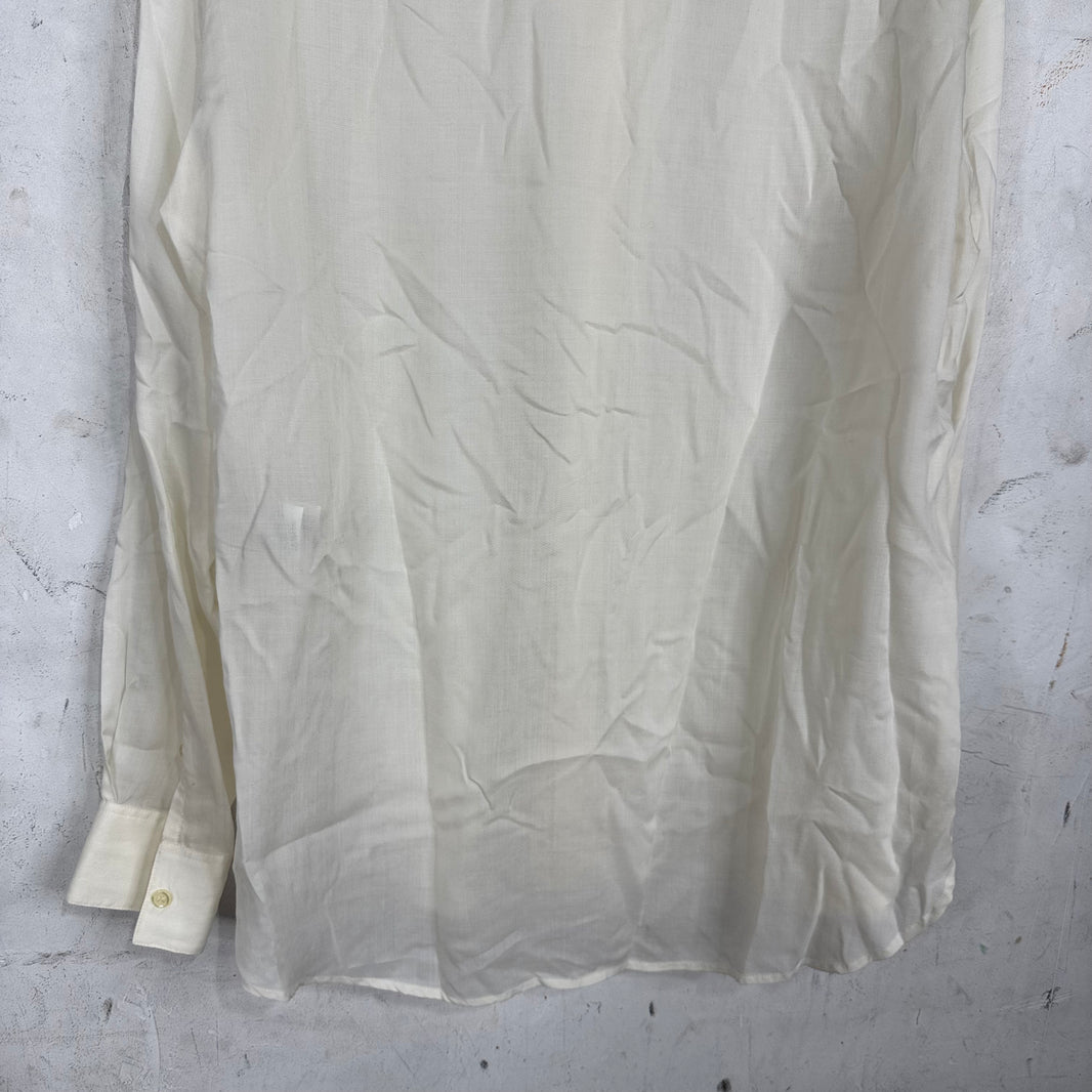 Saint Laurent Cream Cupro L/S Buttoned Shirt