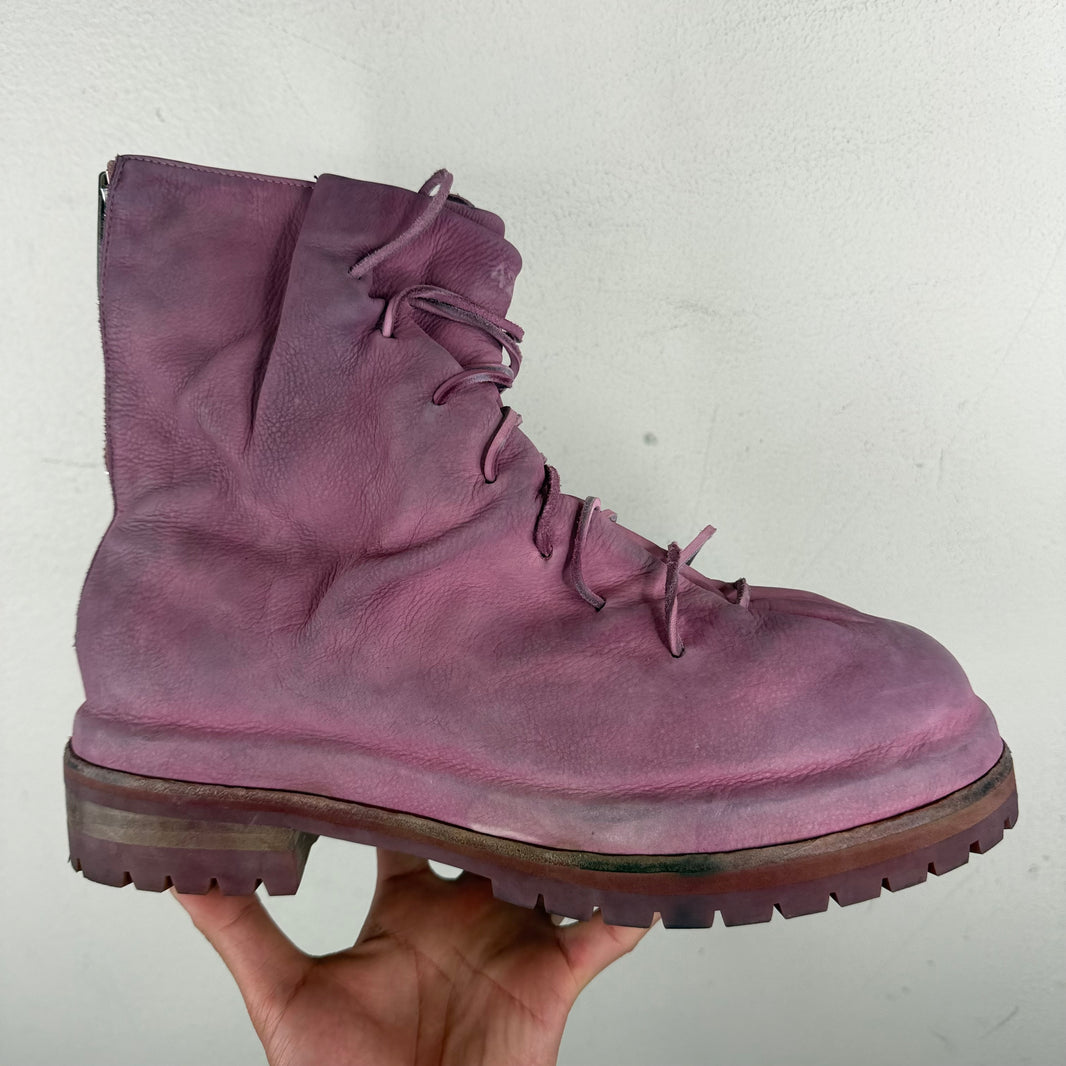 424 Pink Leather Lace Marathon Boots