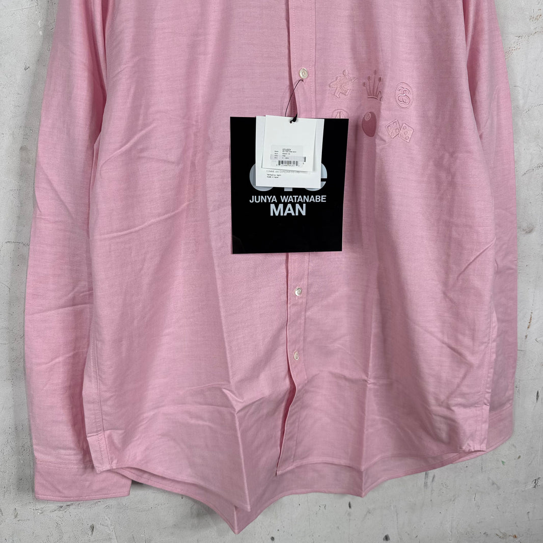 Stussy x Junya Pink Logos Buttoned Shirt