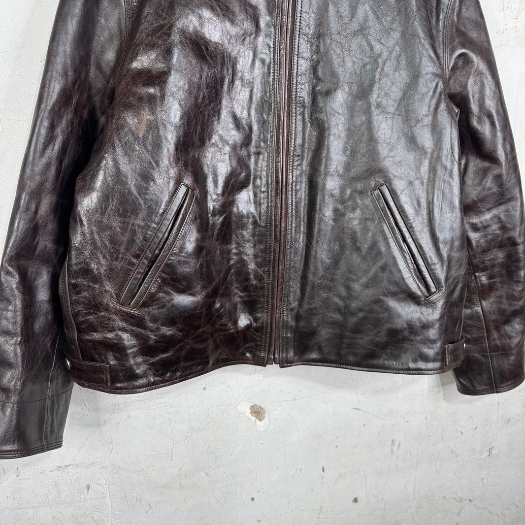 Stussy Brown Leather Garage Jacket