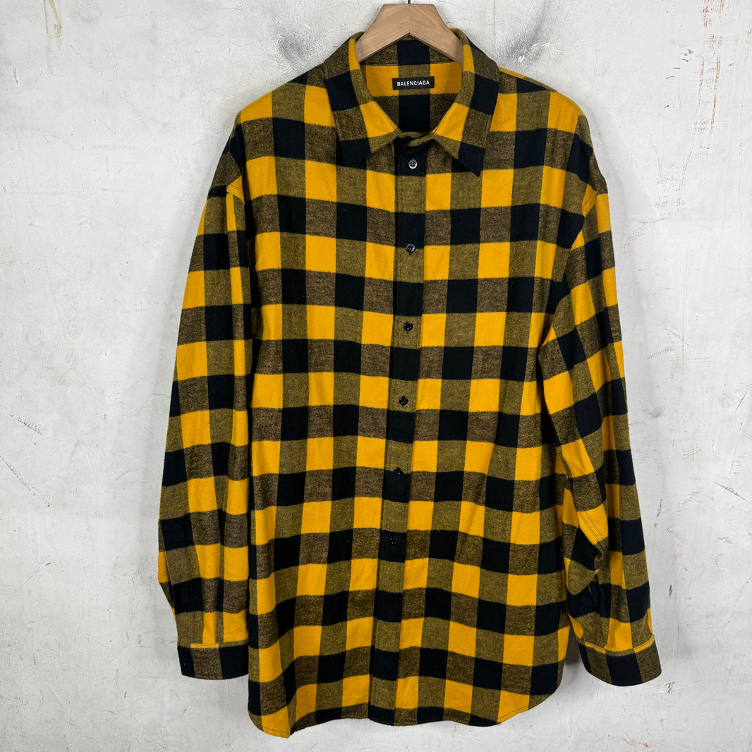 Balenciaga Yellow Checkered Flannel