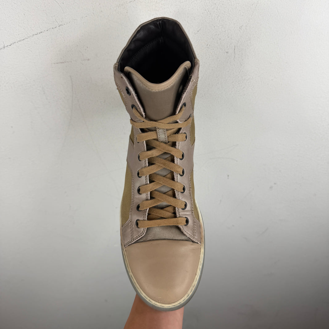 Lanvin Leather Canvas High Top Sneaker