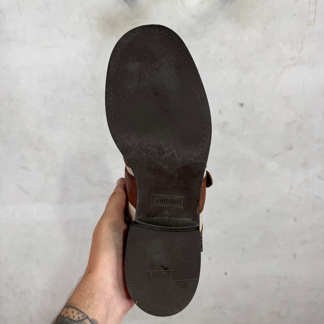 Miu Miu x Churches Distressed Strapped Derbies