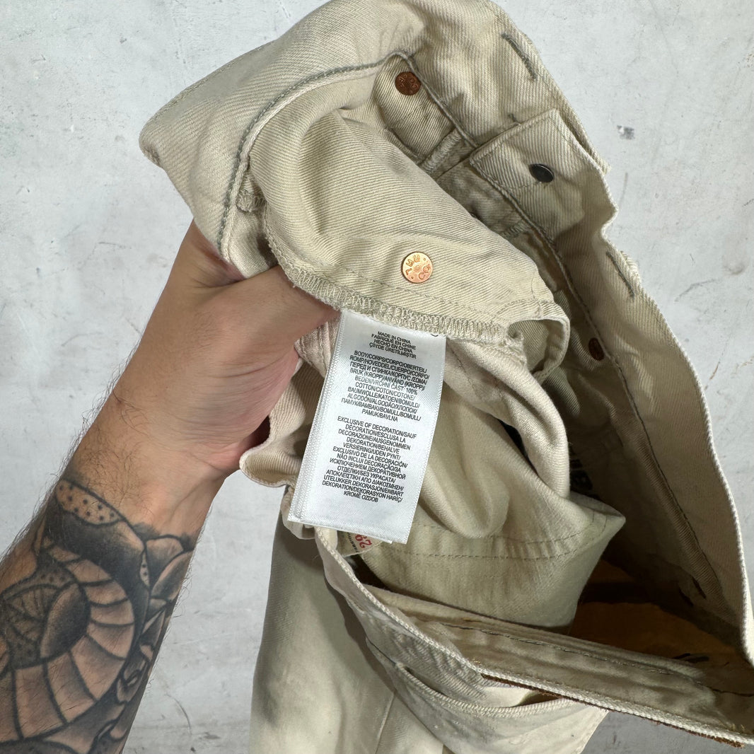 RRL Beige Straight Legged Jeans