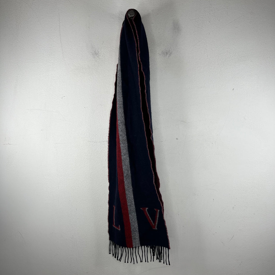 Louis Vuitton Blue Wool Scarf