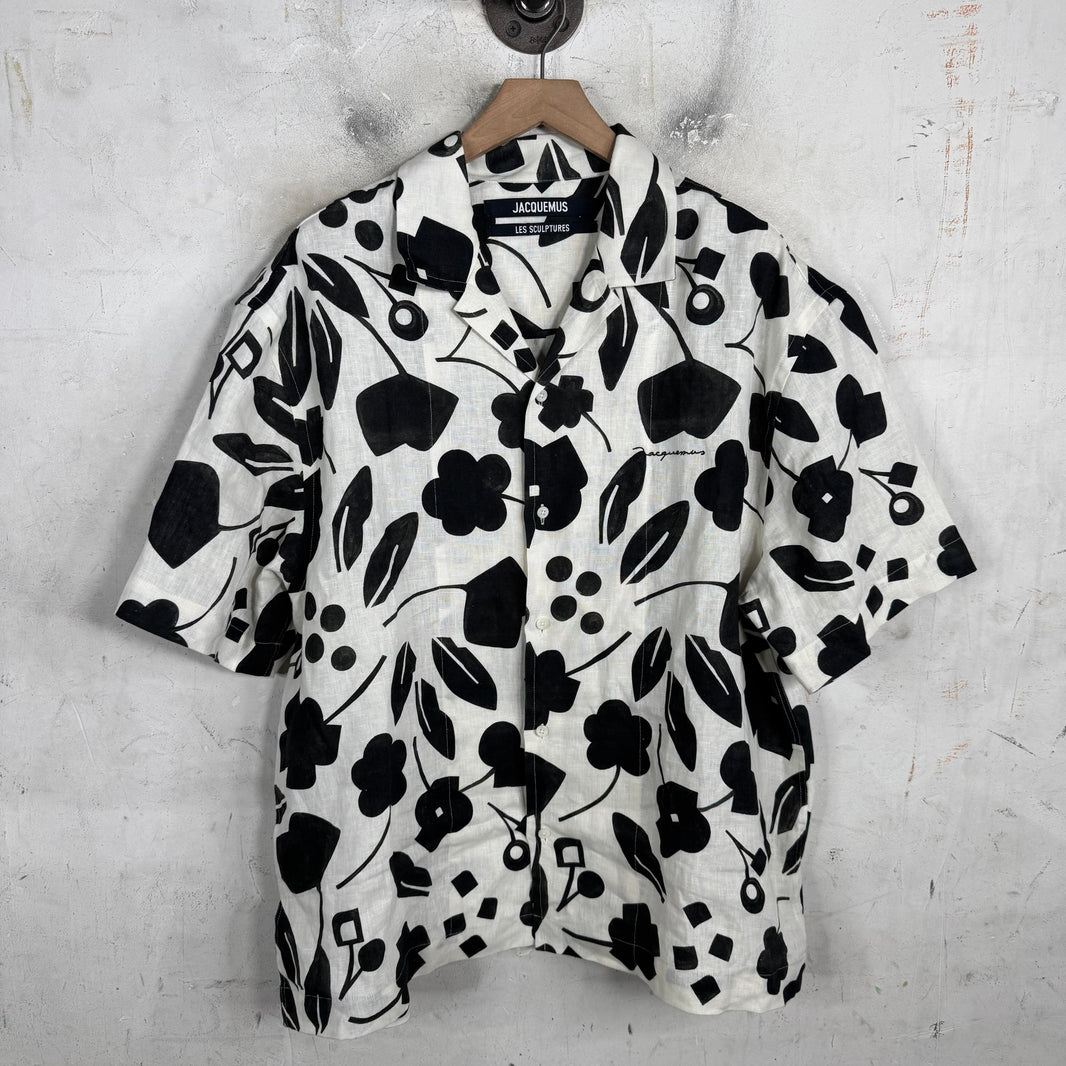 Jacquemus White Patterned Logo Canvas Shirt