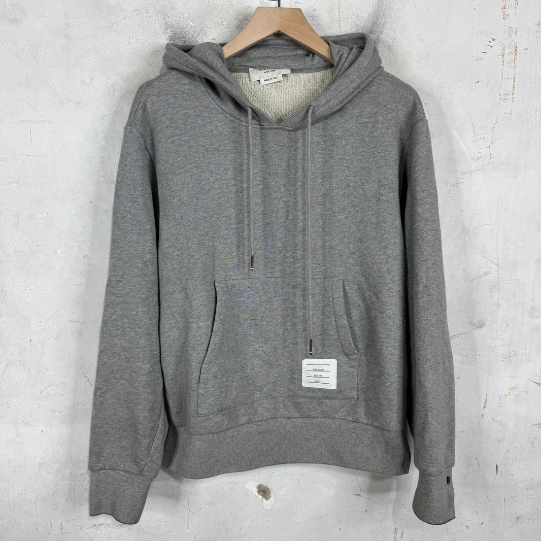 Thom Browne Grey Back Striped Hoodie