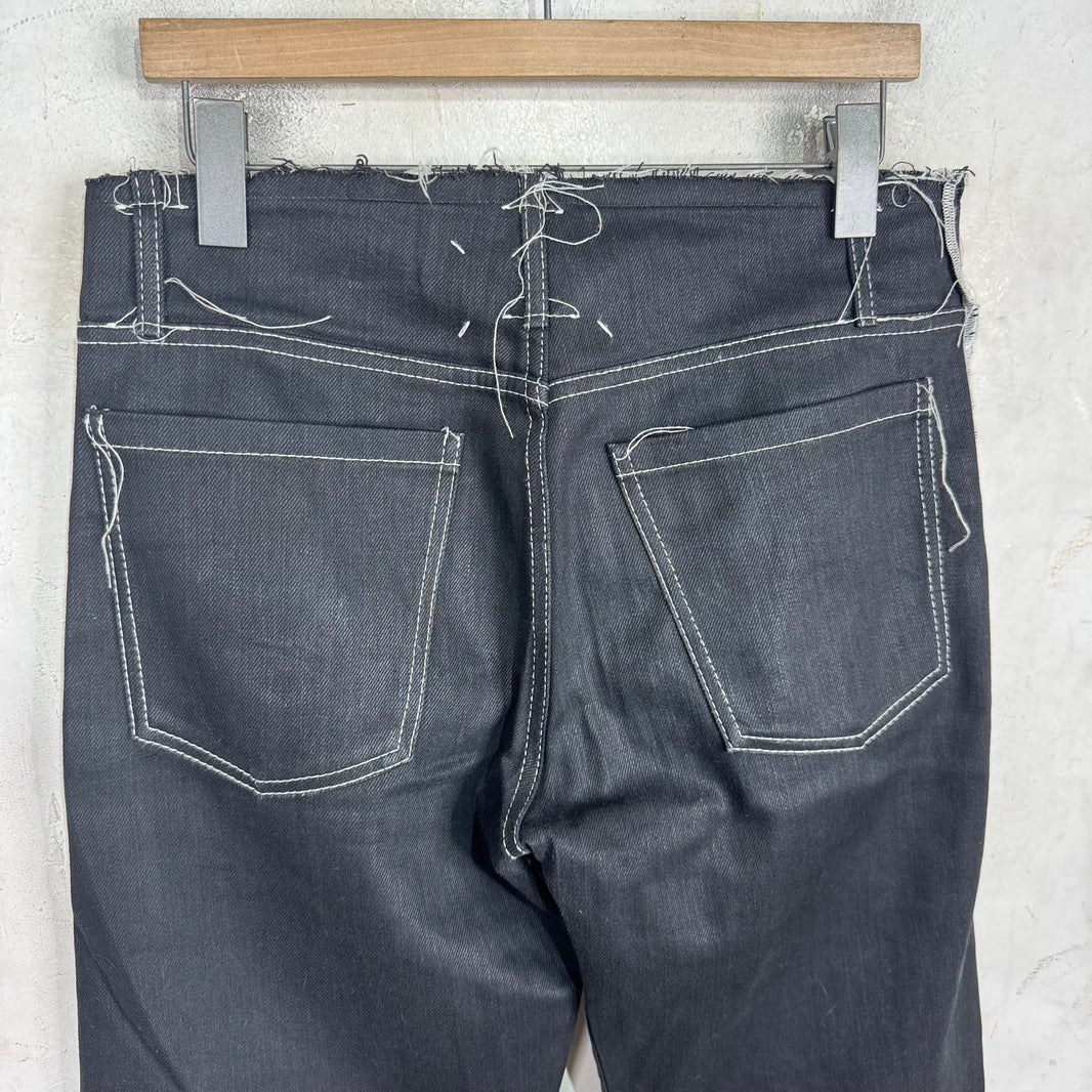 Margiela Reverse Seam Frayed Waistband Jeans