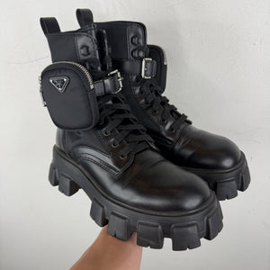 Prada Monolith Cargo Combat Boots