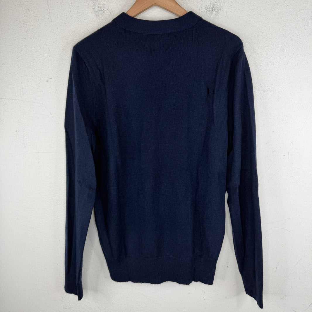 RRL Navy V-Neck Cashmere Sweater