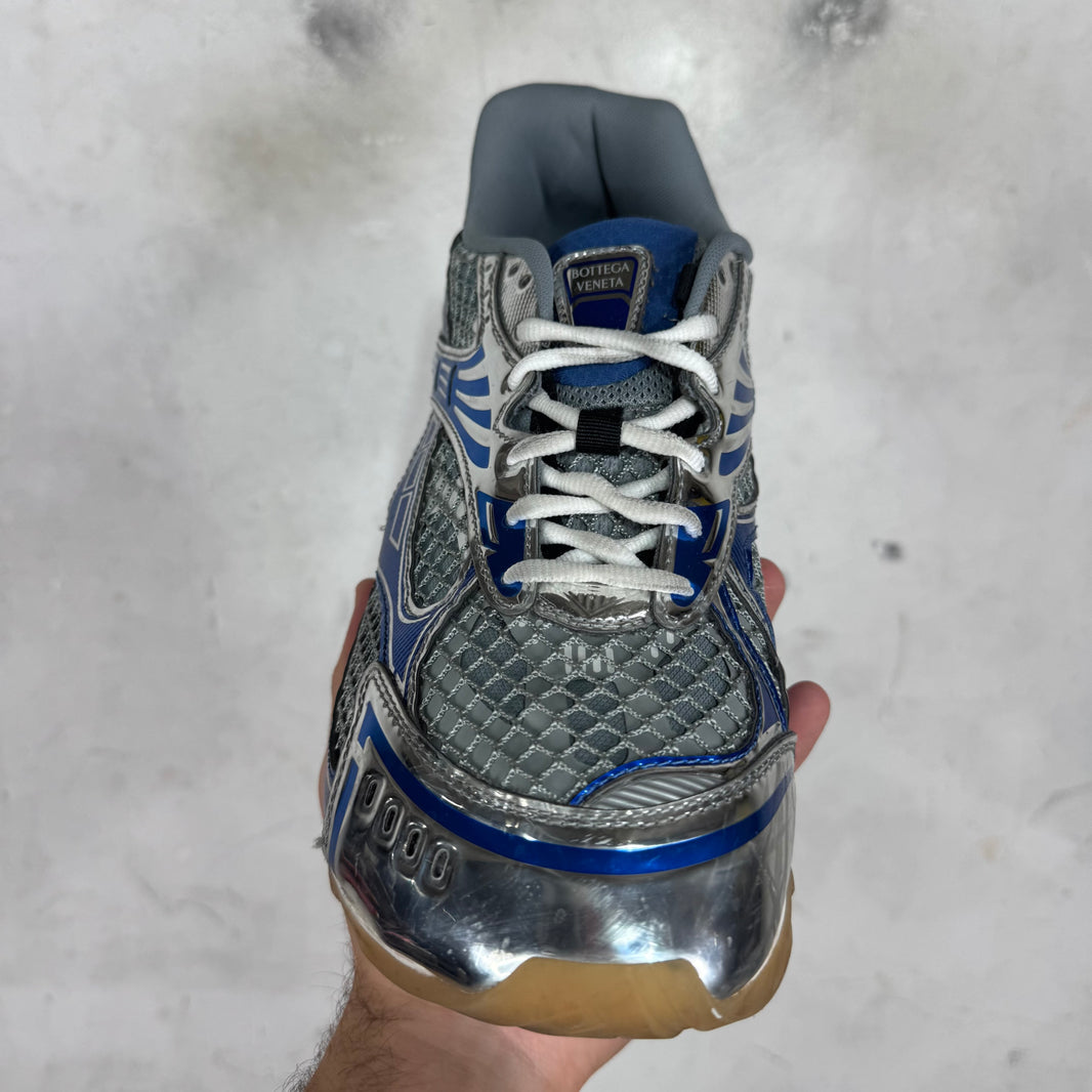 Bottega Veneta Blue Metallic Orbits