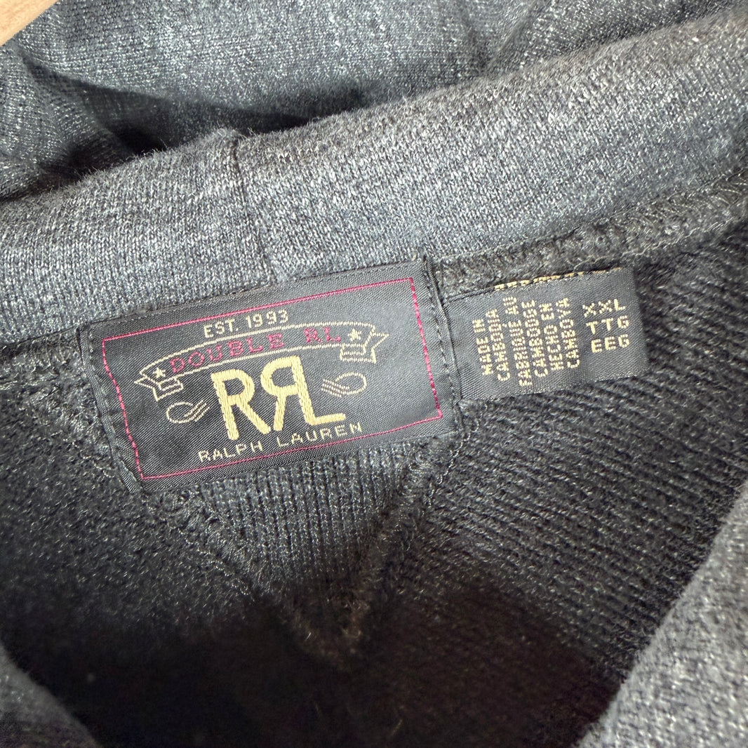 RRL Heather Black Pullover Hoodie