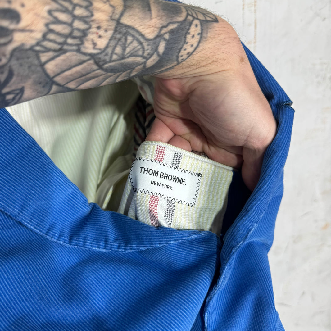 Thom Browne Blue Corduroy Blazer Jacket