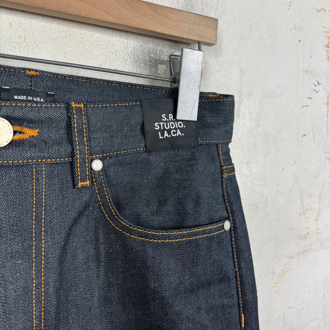 SR Studios Straight Legged Raw Denim Jeans