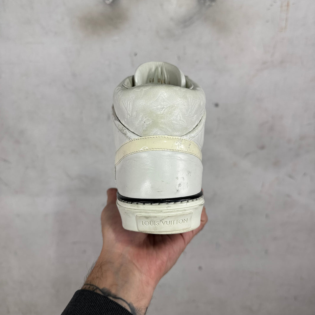 Louis Vuitton White Straped Monogram Patent Sneakers