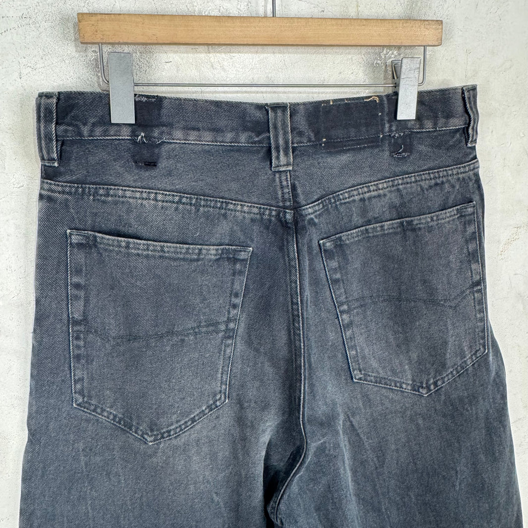 Balenciaga Black Flare Baggy Denim Shorts