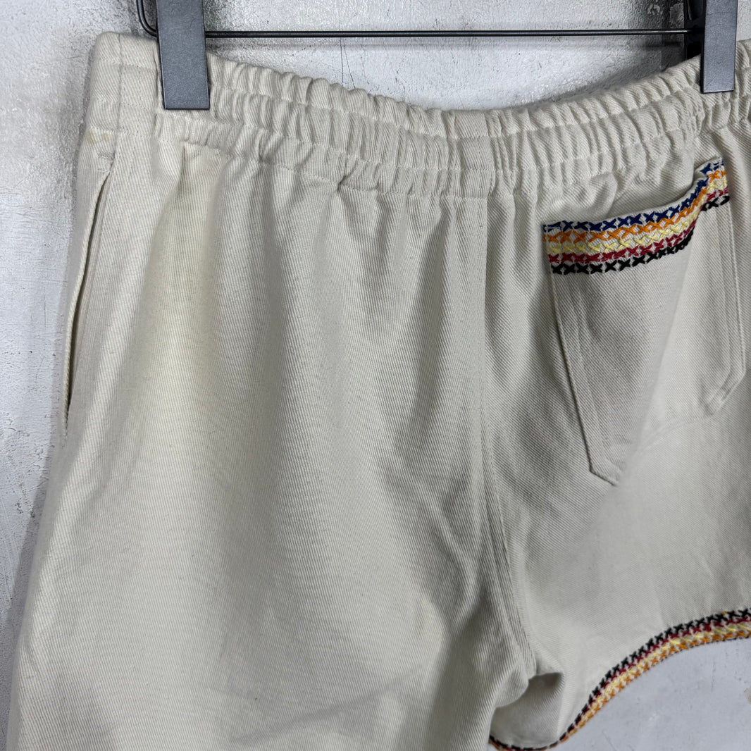 Bode Canvas Woven Logo Shorts