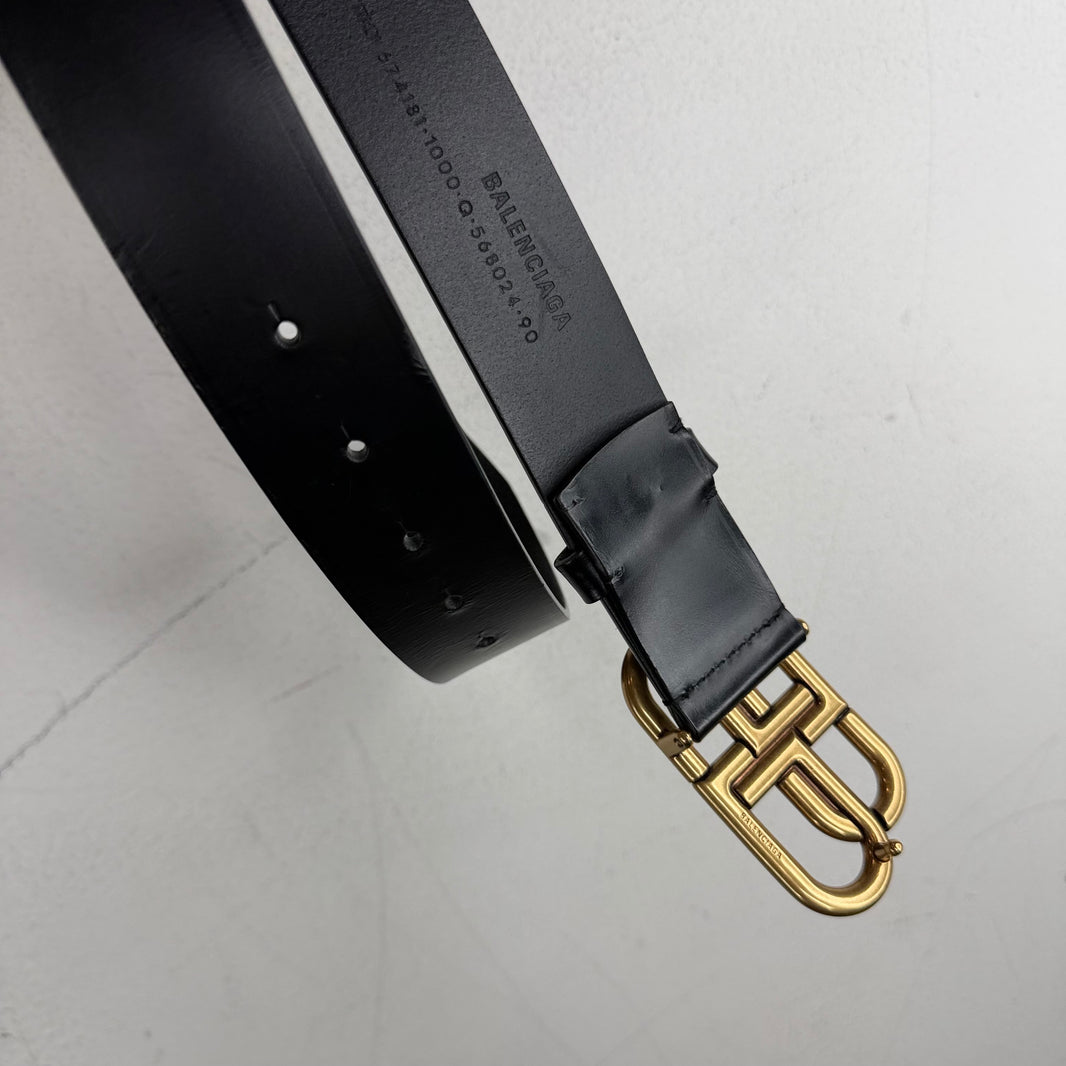 Balenciaga Gold Interlock BB Belt