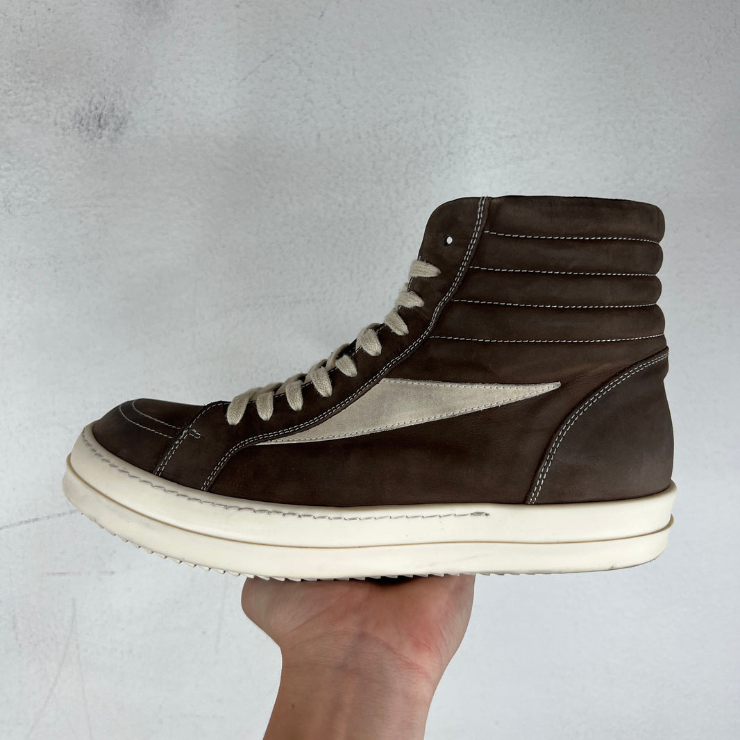 Rick Owens Brown Suede Vans High Sneakers