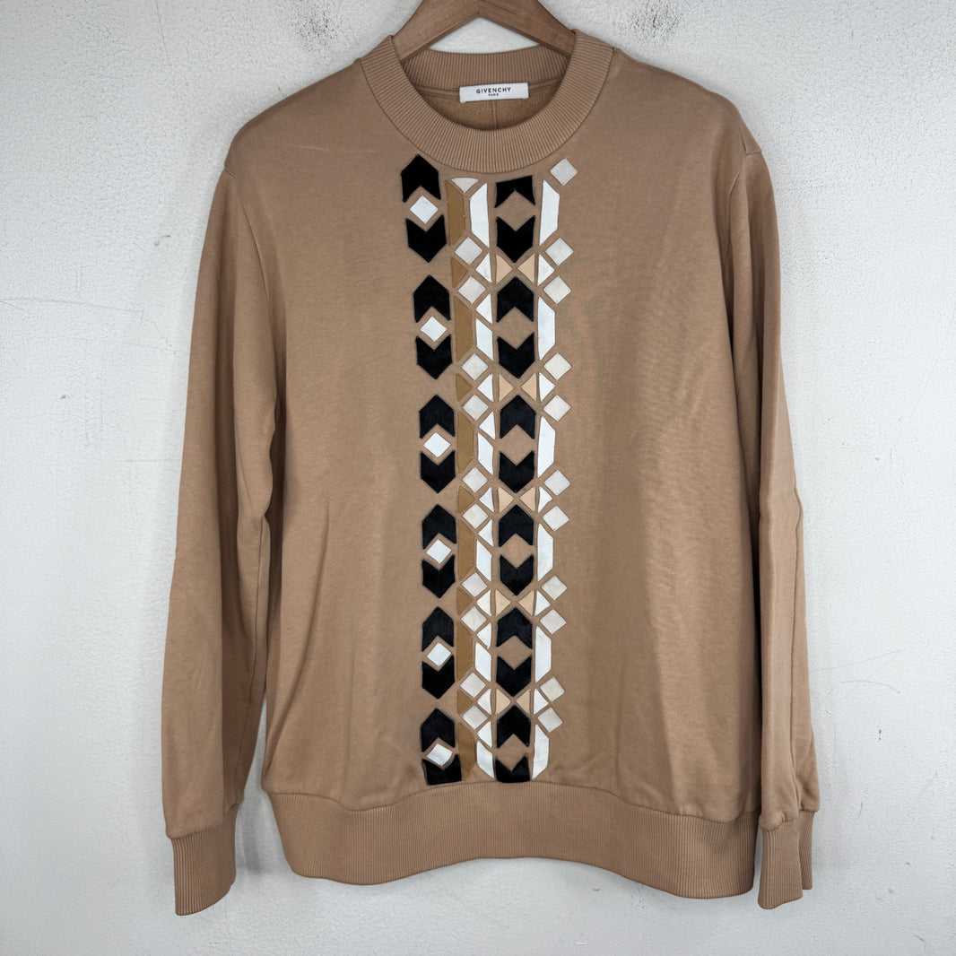 Givenchy Leather/Faux Fur Patch Sweater