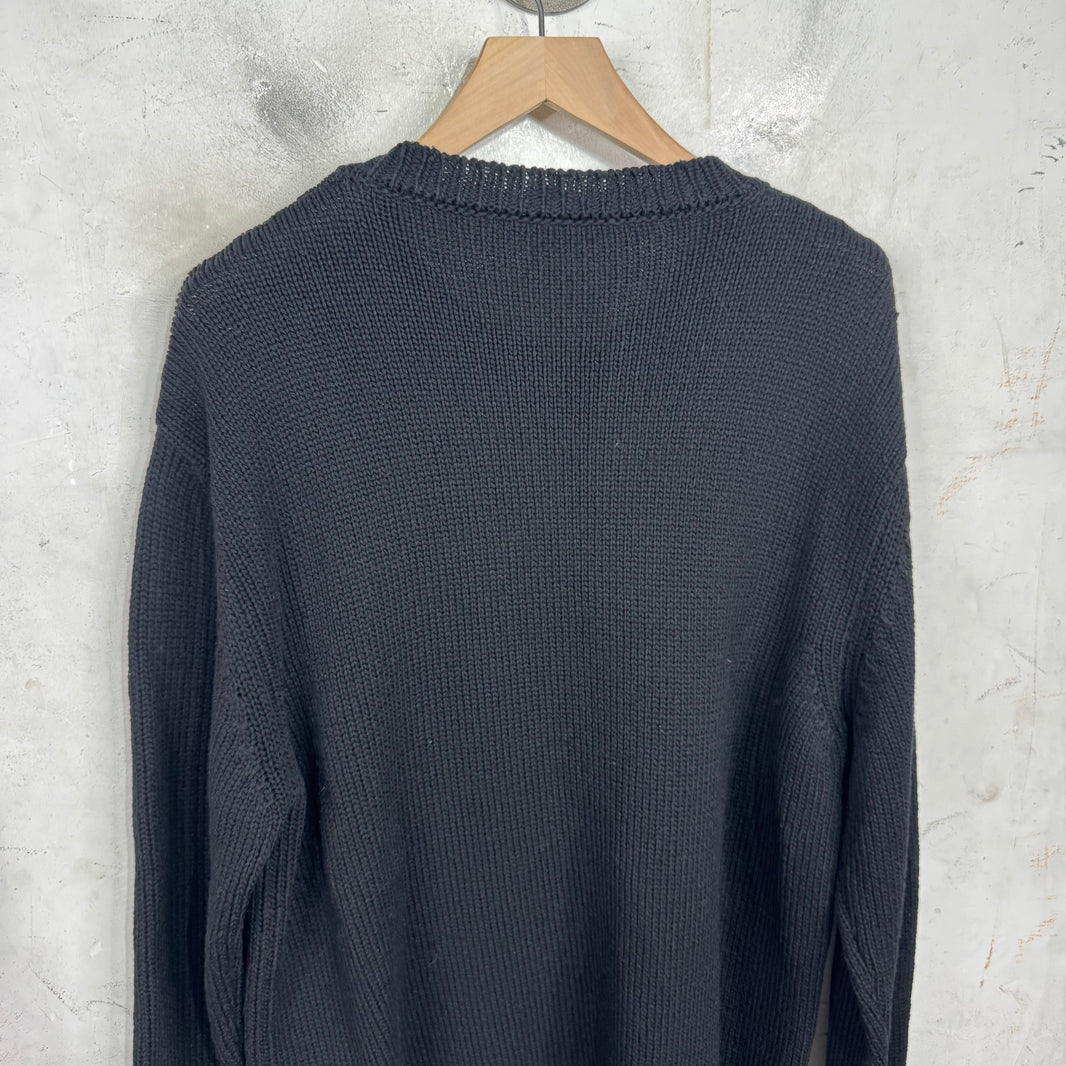 Balmain Logo Knit Sweater Black