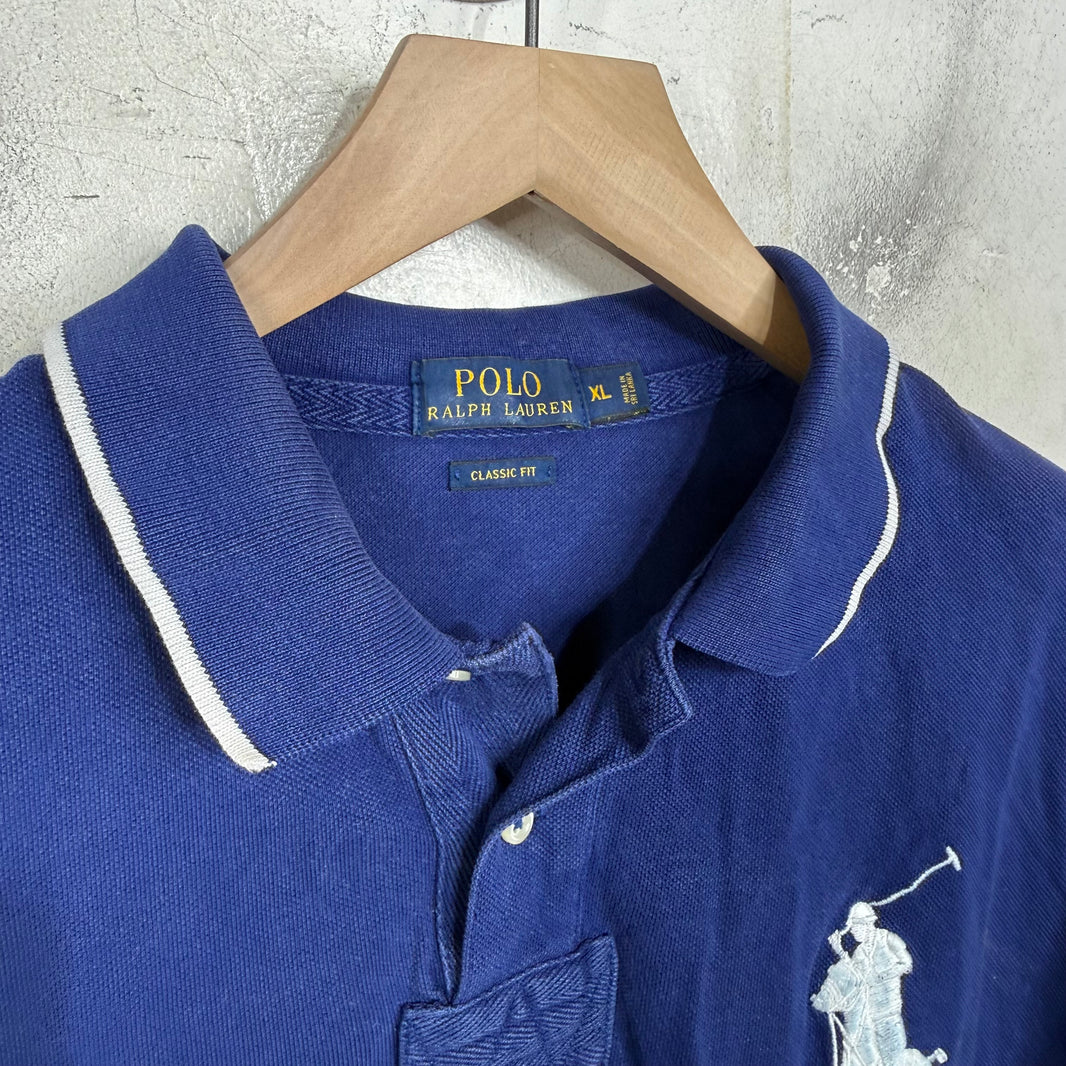 Ralph Lauren Blue White Big Horse S/S Polo