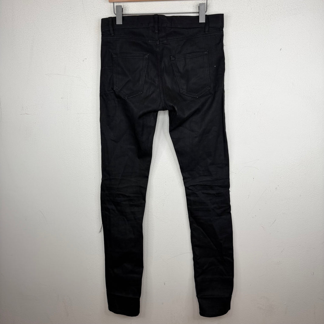 Saint Laurent Black Waxed Distressed D02 Jeans