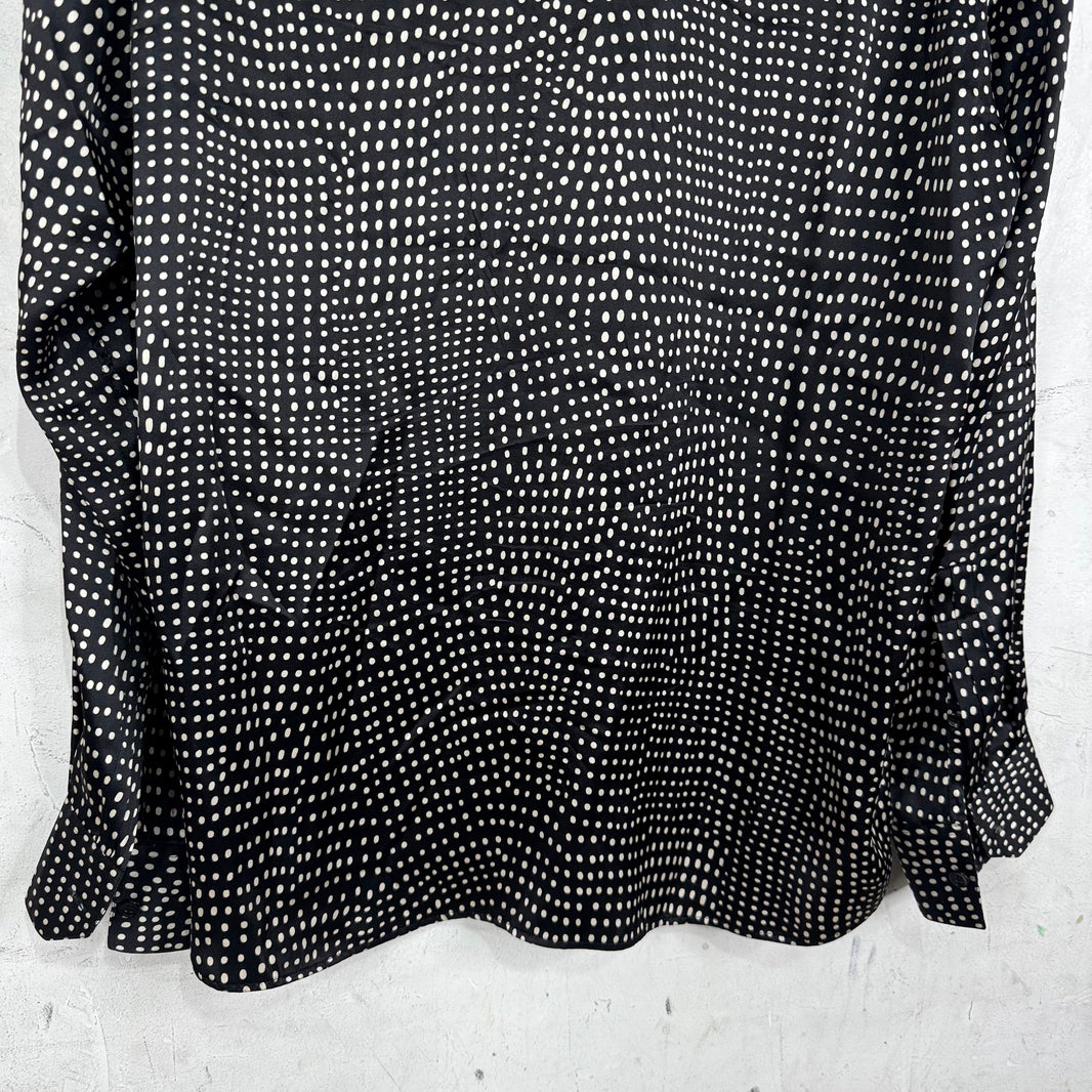 Saint Laurent Black Dotted Silk L/S Shirt
