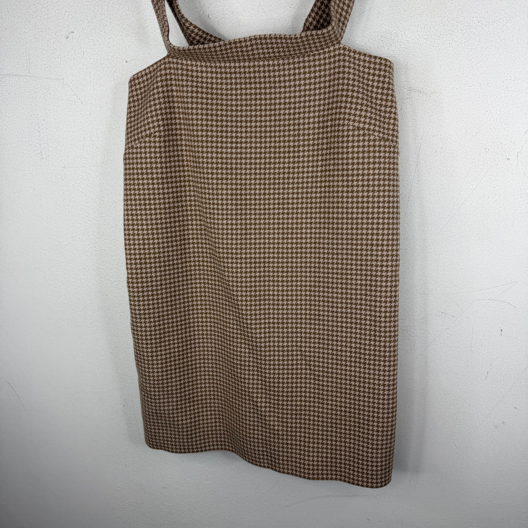 Balenciaga Houndstooth Wool Pencil Skirt