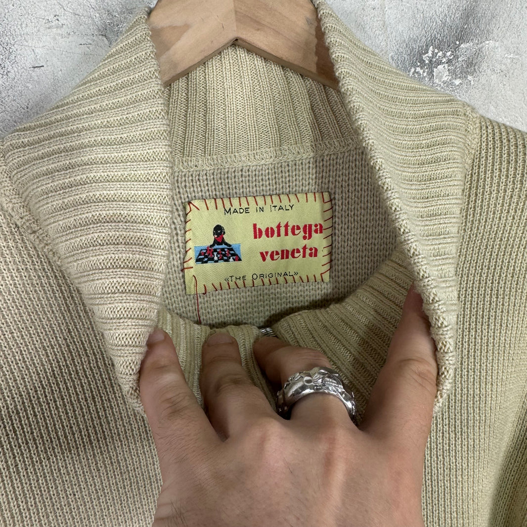 Bottega Veneta Beige Wool Quarter Zip