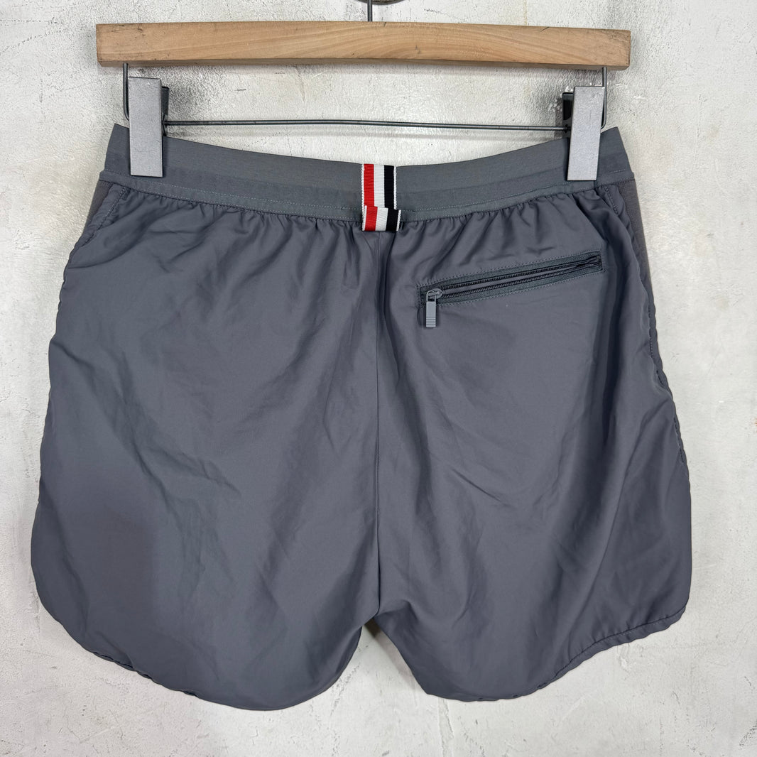 Thom Browne Grey Striped Running Shorts