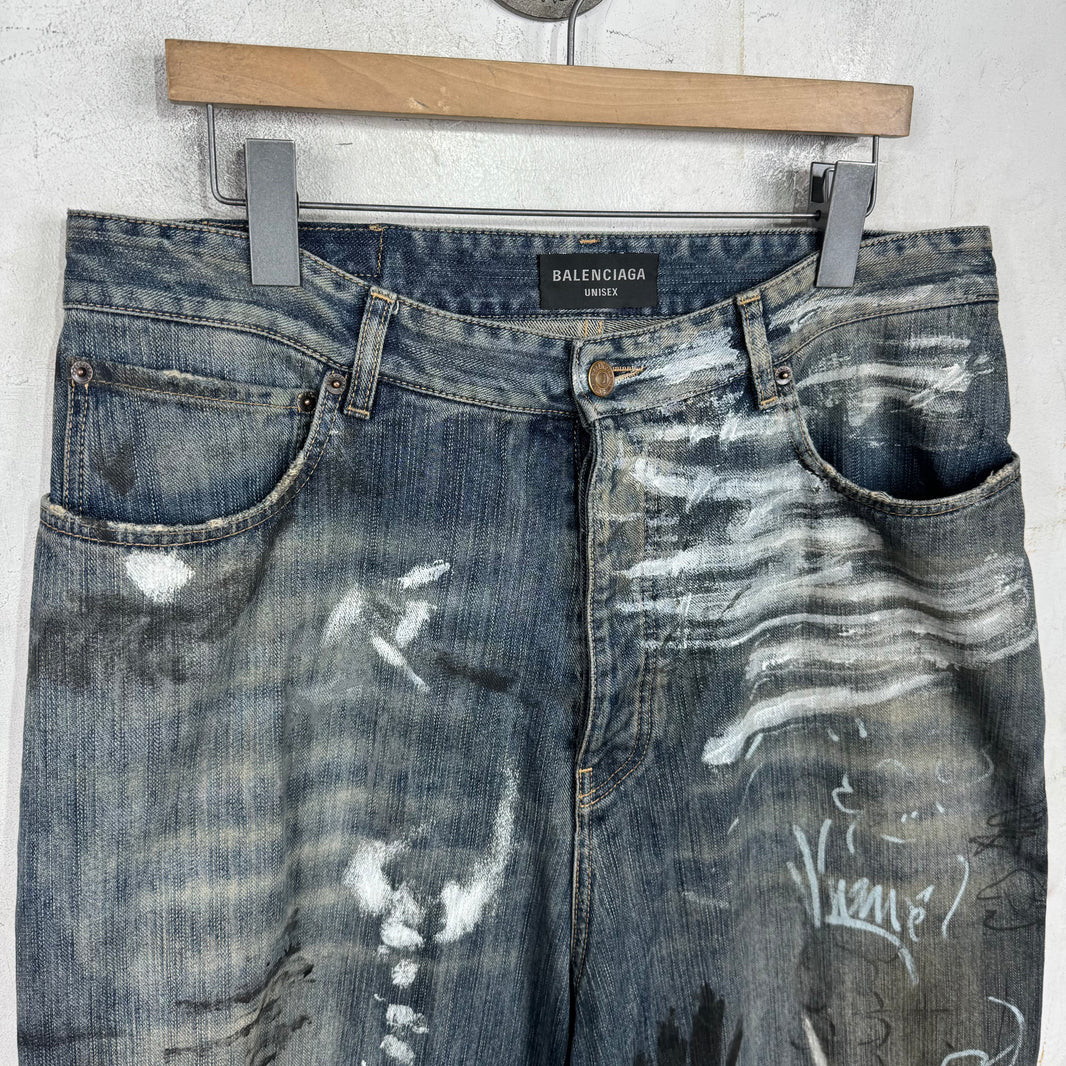 Balenciaga Graffiti Baggy Jeans