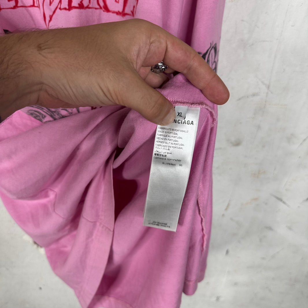 Balenciaga Multi Logo Stencil T-Shirt