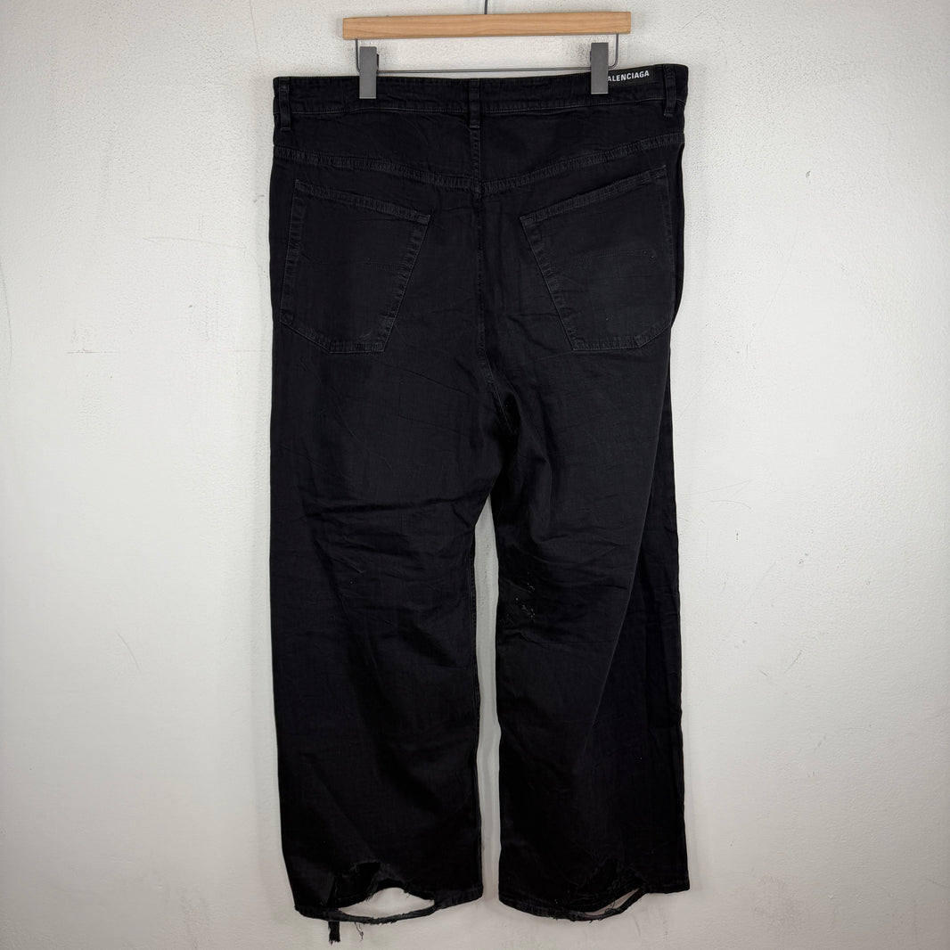 Balenciaga Sample Drawstring Baggy Jeans