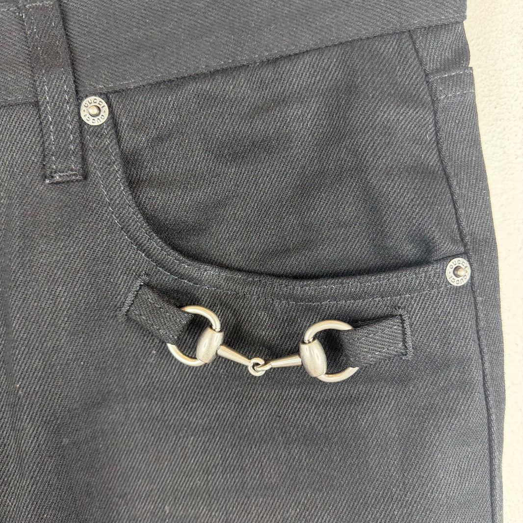 Gucci Black Horsebit Jeans