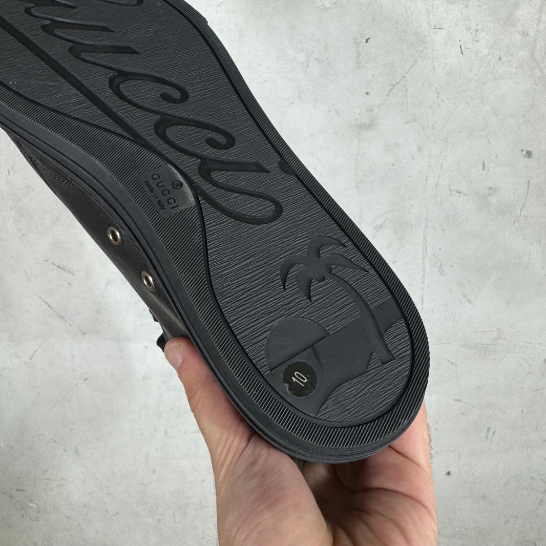 Gucci Black High Top Leather Sneakers
