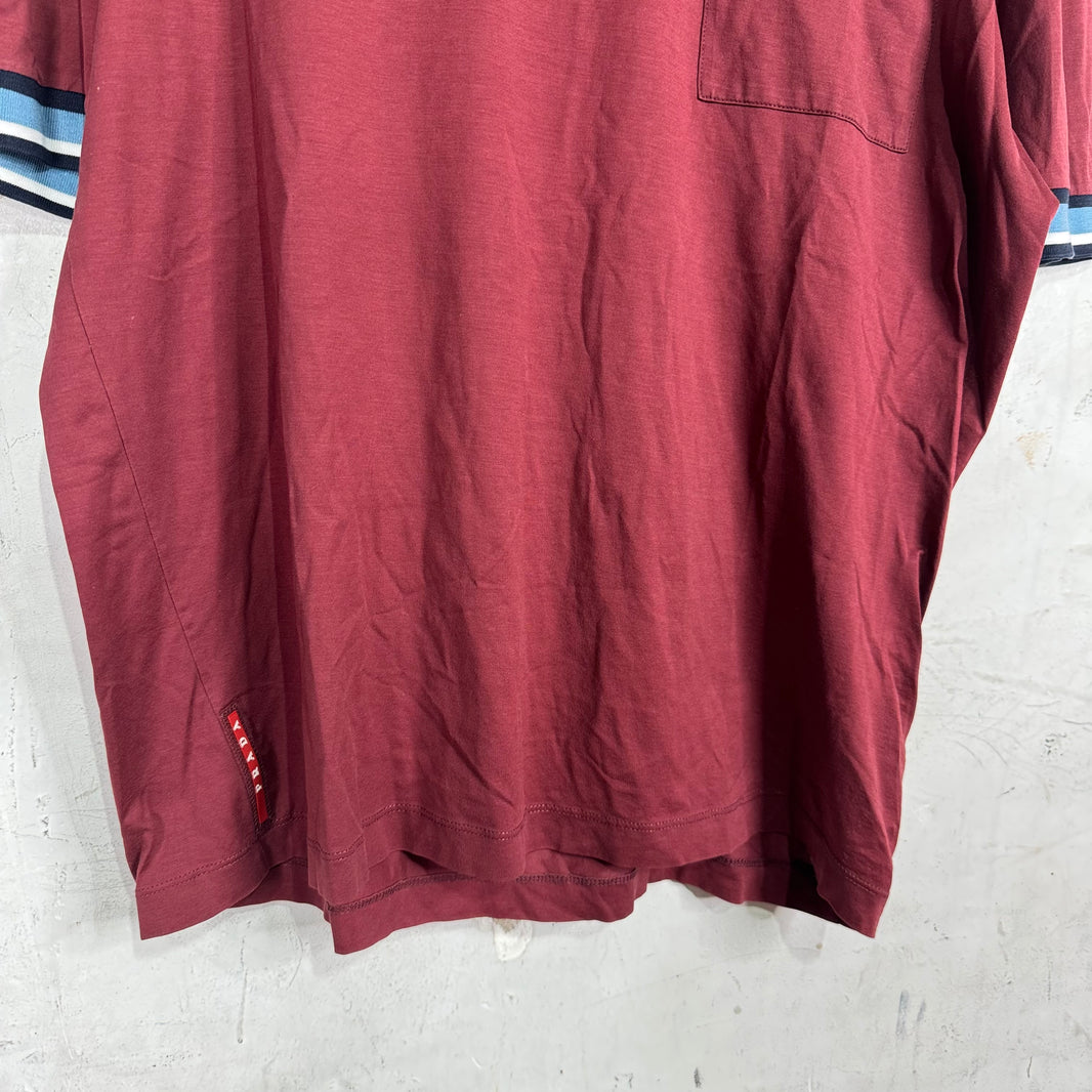 Prada Ribbed Maroon T-Shirt