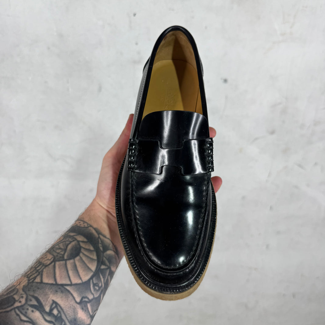 Hermes Crepe Sole Leather Loafers