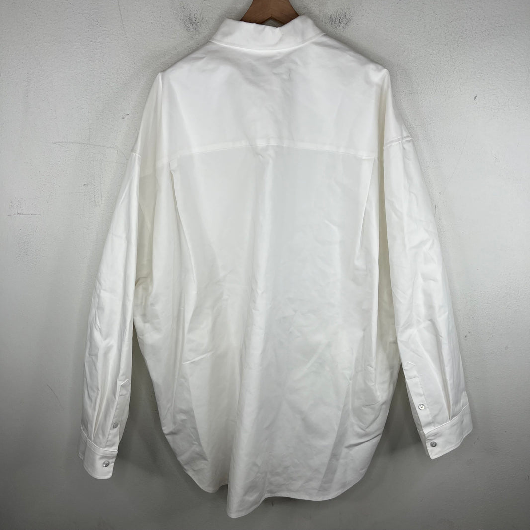 Balenciaga White Cocoon Snap Button LS Shirt