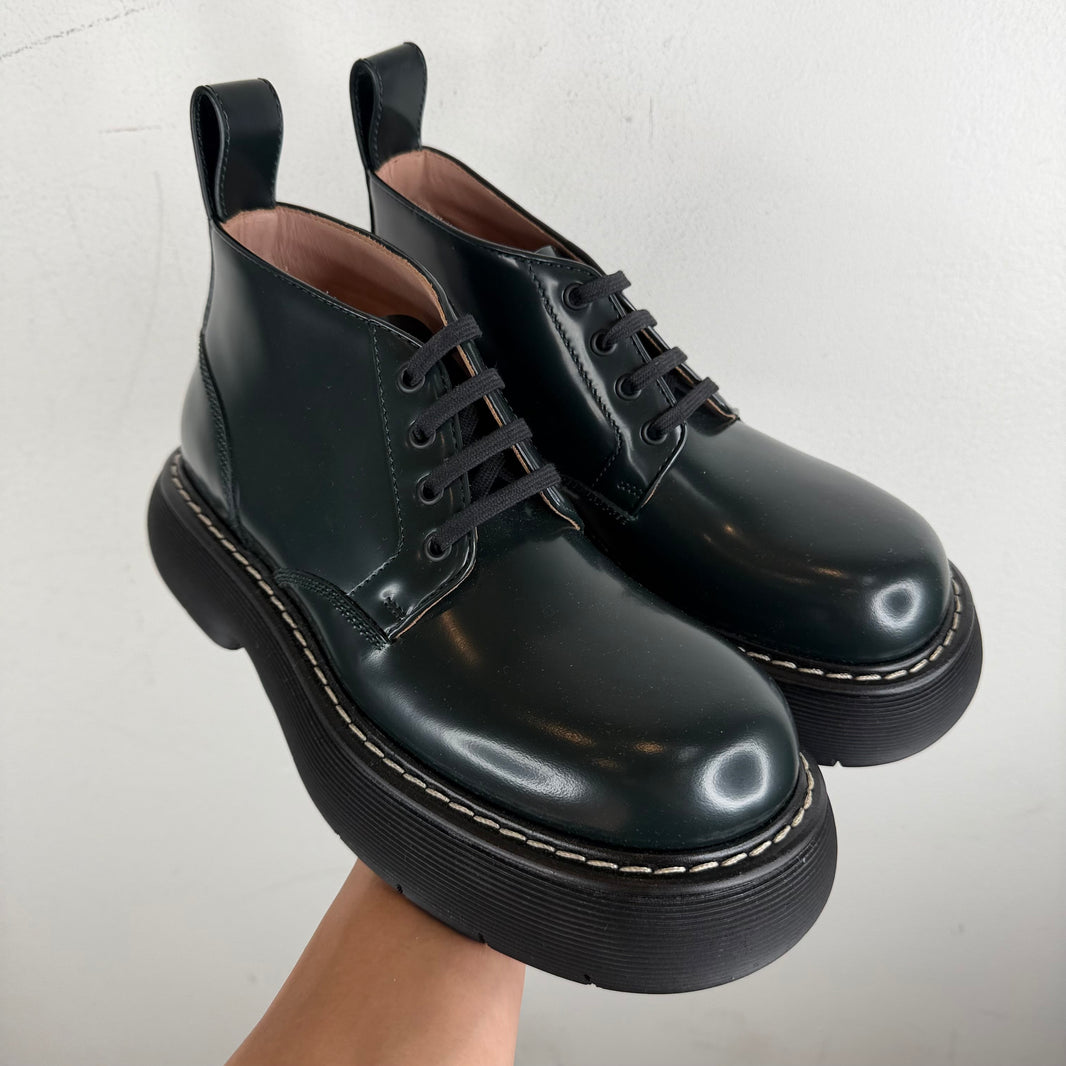 Bottega Veneta Forest Green Bounce Derbies