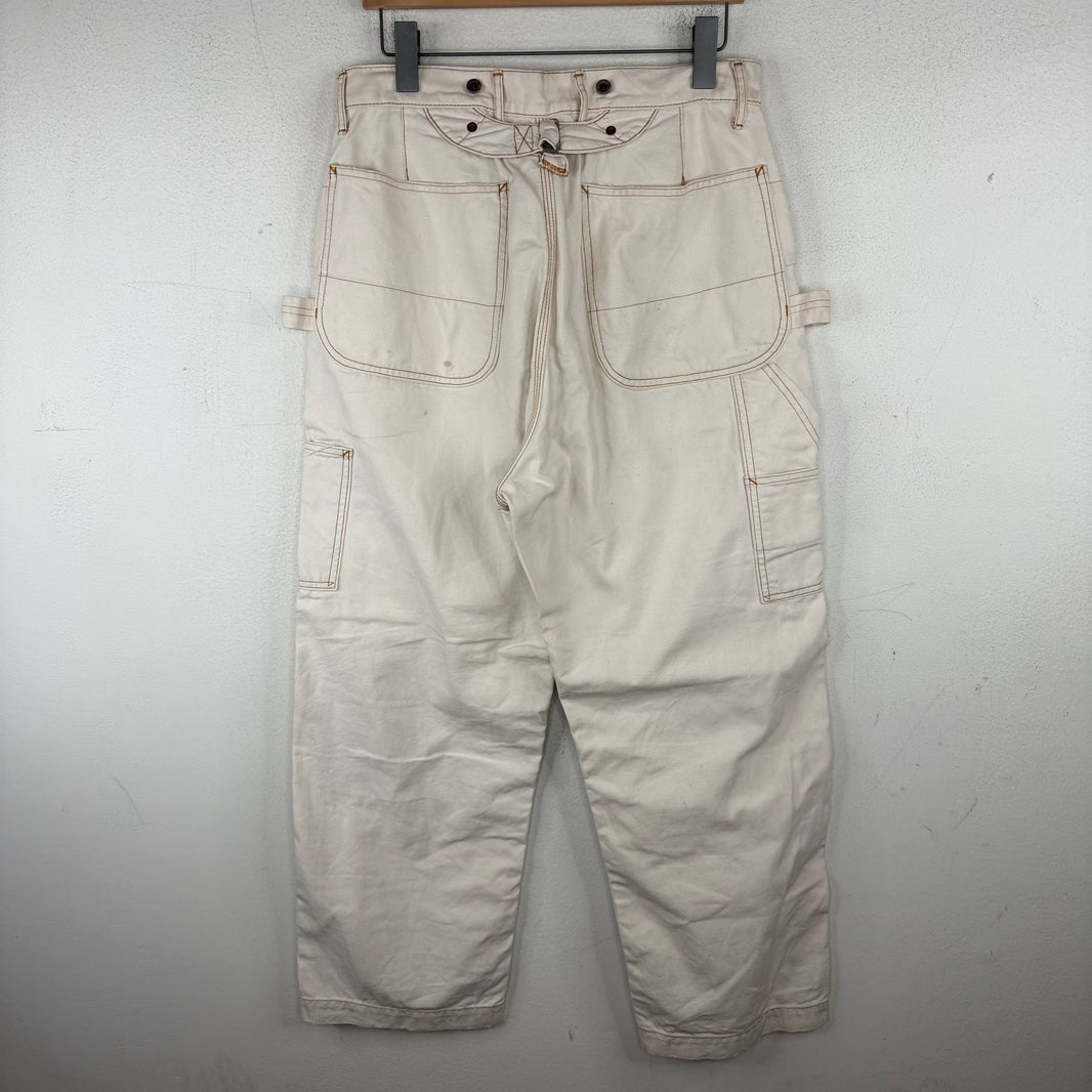 Kapital White Double Knee Carpenter Pants